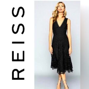 Reiss Barbara Lace midi dress size 0 $245 -